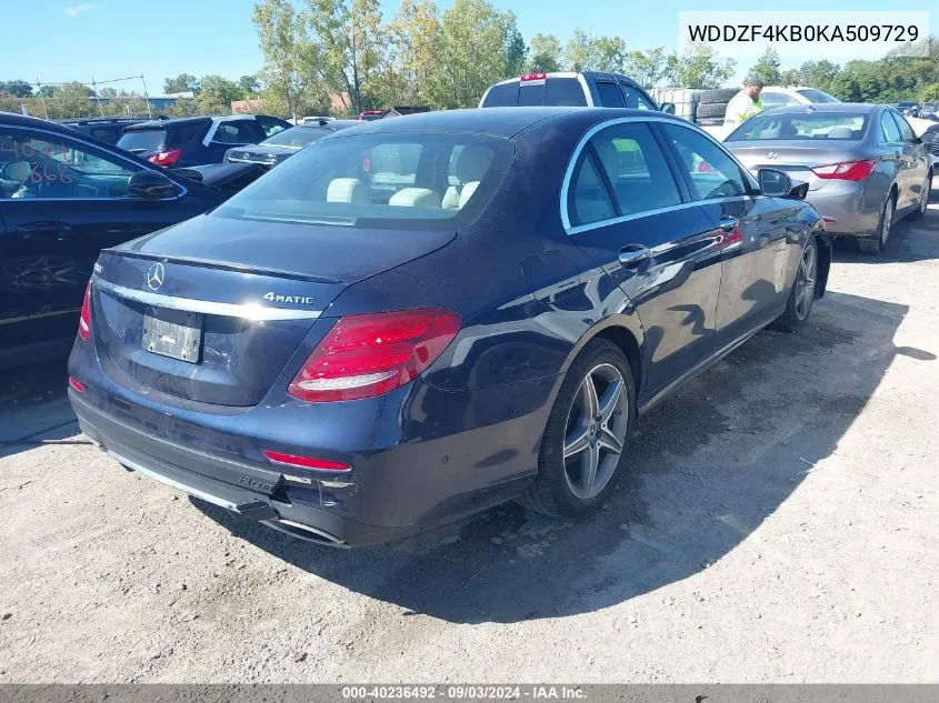 2019 Mercedes-Benz E 300 4Matic VIN: WDDZF4KB0KA509729 Lot: 40236492