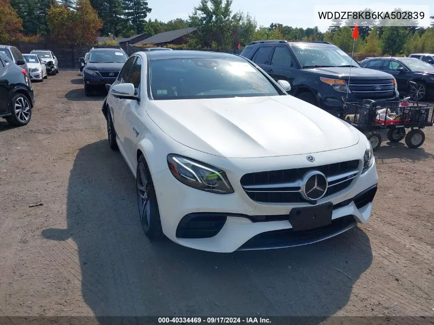 2019 Mercedes-Benz Amg E 63 S 4Matic VIN: WDDZF8KB6KA502839 Lot: 40334469