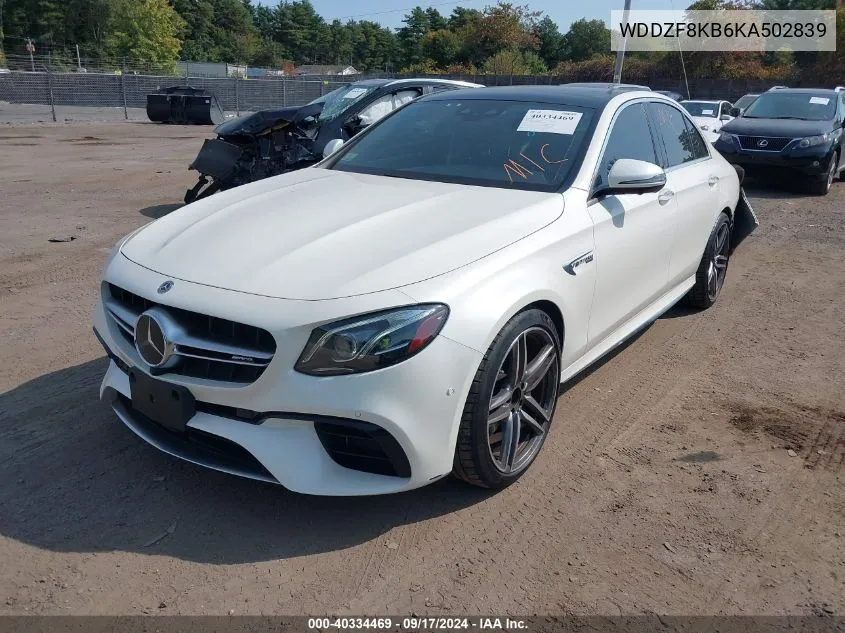 2019 Mercedes-Benz Amg E 63 S 4Matic VIN: WDDZF8KB6KA502839 Lot: 40334469