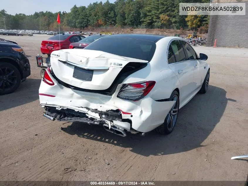 2019 Mercedes-Benz Amg E 63 S 4Matic VIN: WDDZF8KB6KA502839 Lot: 40334469