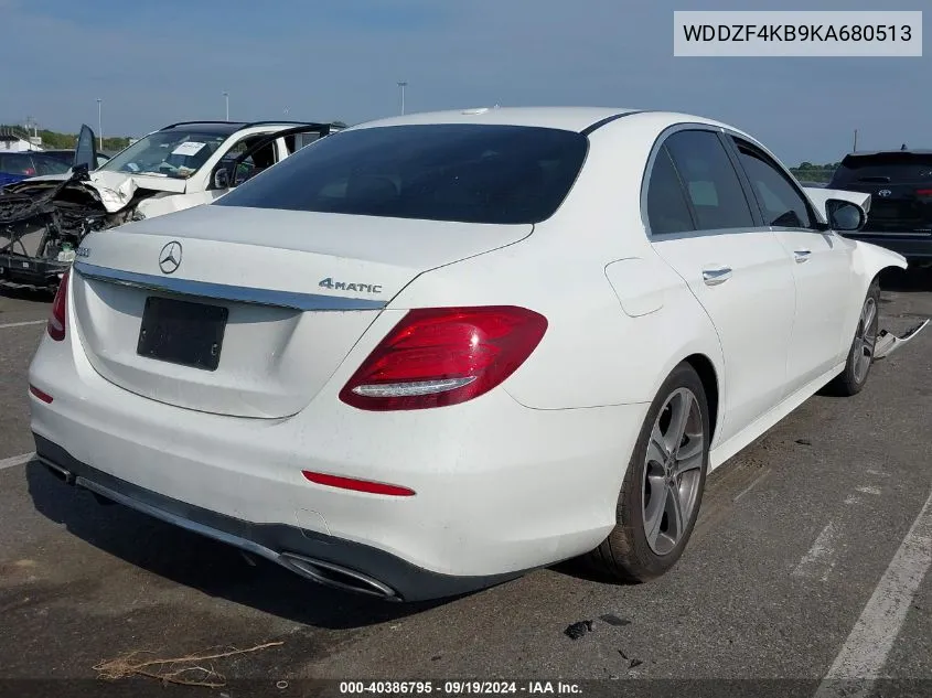 2019 Mercedes-Benz E 300 4Matic VIN: WDDZF4KB9KA680513 Lot: 40386795