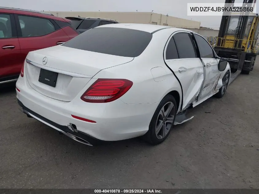 2019 Mercedes-Benz E 300 VIN: WDDZF4JB9KA526868 Lot: 40410878