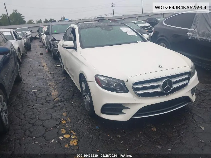 2019 Mercedes-Benz E 300 VIN: WDDZF4JB4KA525904 Lot: 40439230