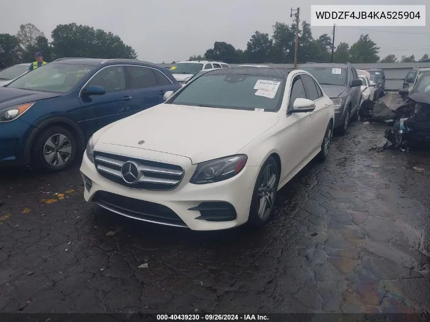 2019 Mercedes-Benz E 300 VIN: WDDZF4JB4KA525904 Lot: 40439230