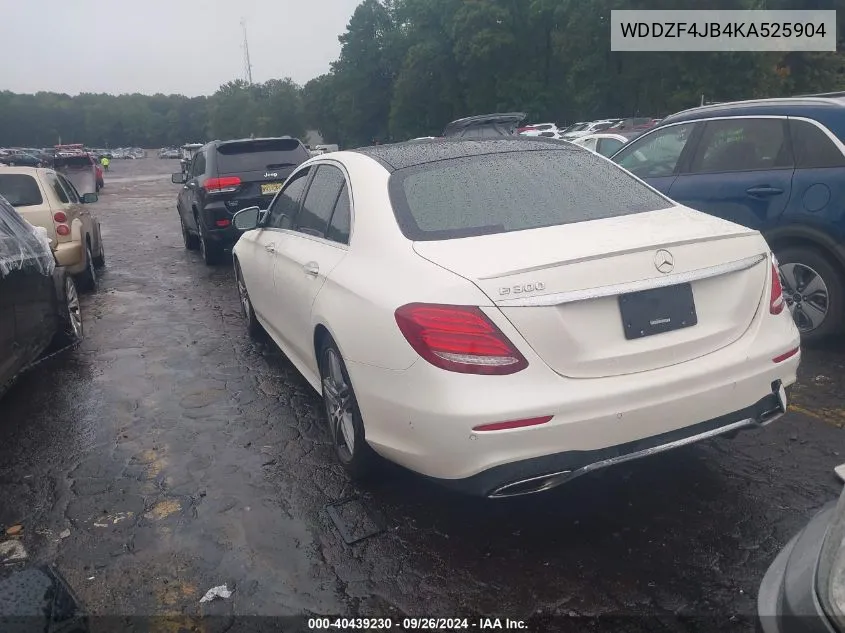 2019 Mercedes-Benz E 300 VIN: WDDZF4JB4KA525904 Lot: 40439230