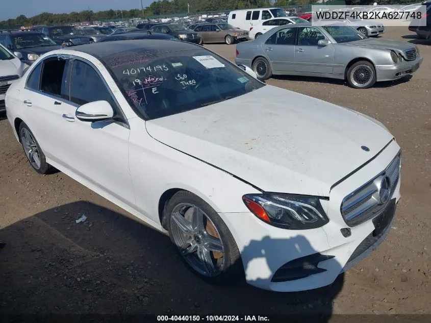 2019 Mercedes-Benz E 300 4Matic VIN: WDDZF4KB2KA627748 Lot: 40440150