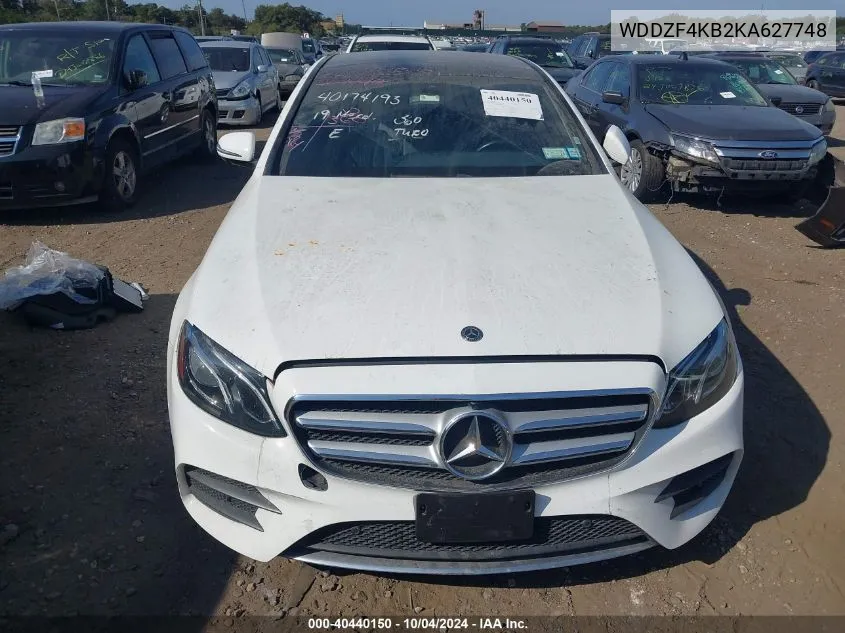 2019 Mercedes-Benz E 300 4Matic VIN: WDDZF4KB2KA627748 Lot: 40440150