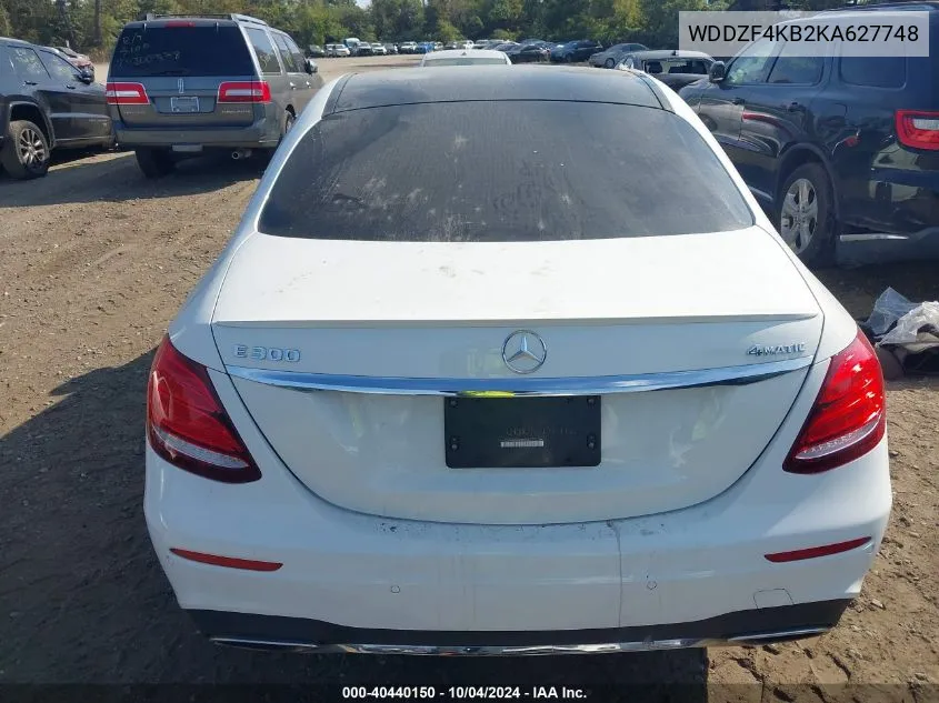 2019 Mercedes-Benz E 300 4Matic VIN: WDDZF4KB2KA627748 Lot: 40440150