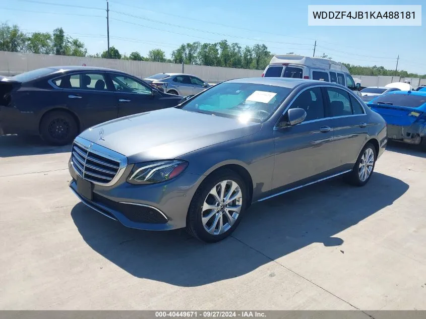 2019 Mercedes-Benz E 300 VIN: WDDZF4JB1KA488181 Lot: 40449671