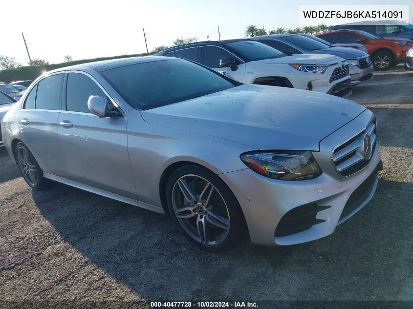 2019 Mercedes-Benz E 450 4Matic VIN: WDDZF6JB6KA514091 Lot: 40477728