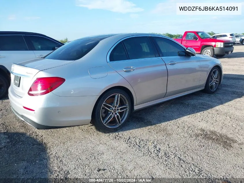 2019 Mercedes-Benz E 450 4Matic VIN: WDDZF6JB6KA514091 Lot: 40477728