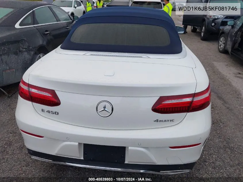 2019 Mercedes-Benz E 450 4Matic VIN: WDD1K6JB5KF081746 Lot: 40539803