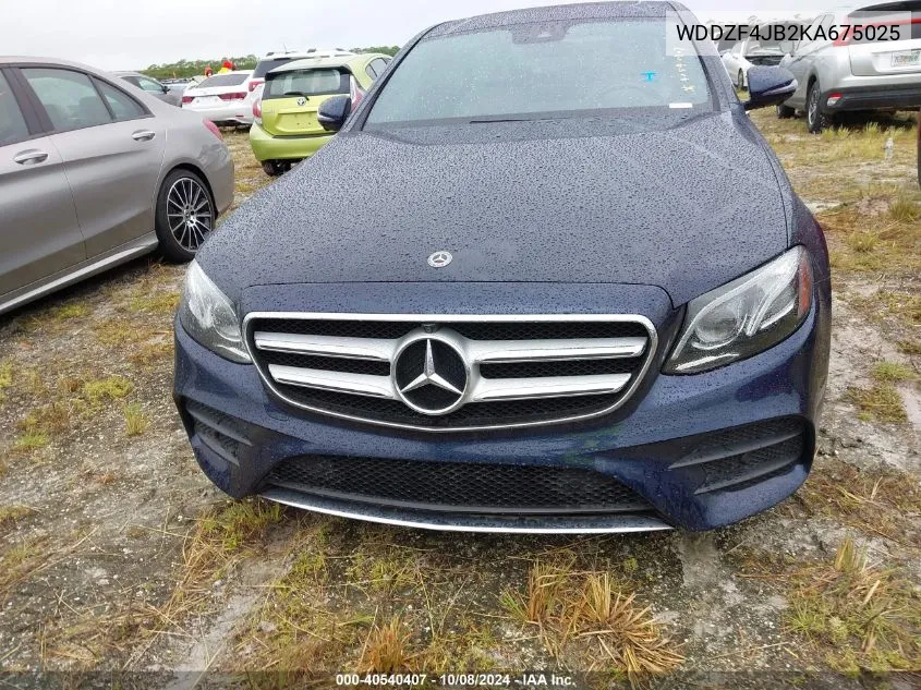 2019 Mercedes-Benz E 300 VIN: WDDZF4JB2KA675025 Lot: 40540407