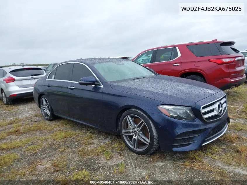 2019 Mercedes-Benz E 300 VIN: WDDZF4JB2KA675025 Lot: 40540407