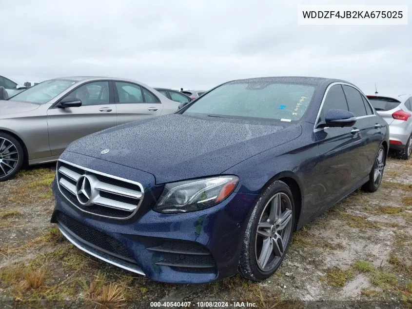 2019 Mercedes-Benz E 300 VIN: WDDZF4JB2KA675025 Lot: 40540407