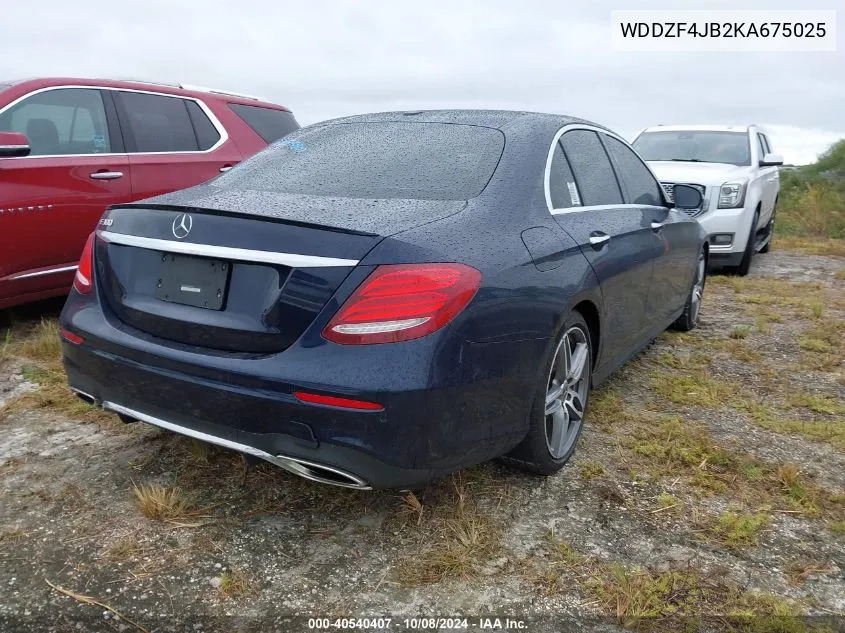 2019 Mercedes-Benz E 300 VIN: WDDZF4JB2KA675025 Lot: 40540407