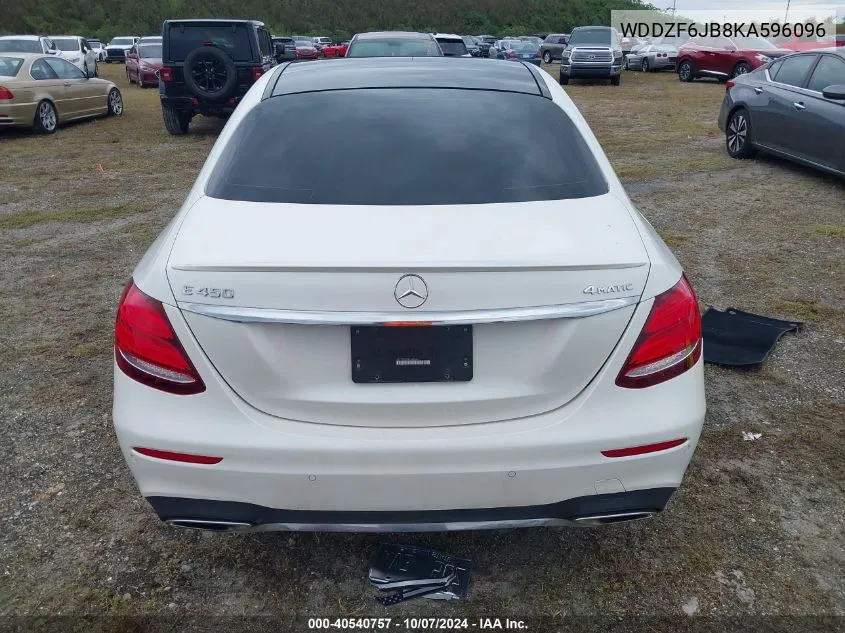 2019 Mercedes-Benz E 450 4Matic VIN: WDDZF6JB8KA596096 Lot: 40540757