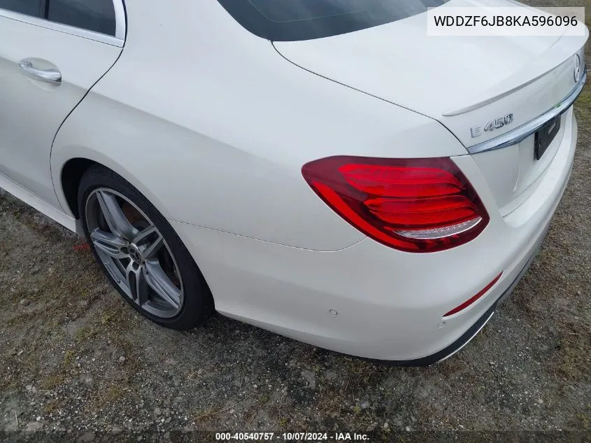 2019 Mercedes-Benz E 450 4Matic VIN: WDDZF6JB8KA596096 Lot: 40540757