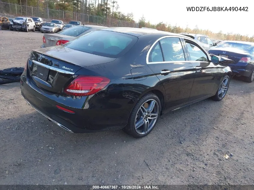 2019 Mercedes-Benz E 450 4Matic VIN: WDDZF6JB8KA490442 Lot: 40667367