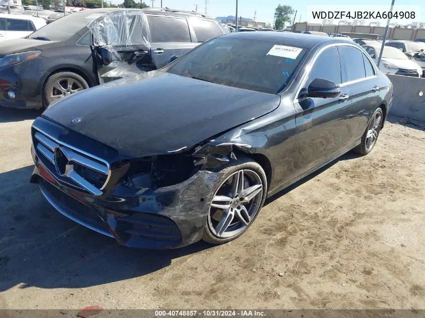 2019 Mercedes-Benz E 300 VIN: WDDZF4JB2KA604908 Lot: 40748857