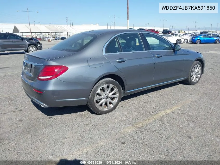 2019 Mercedes-Benz E 300 VIN: WDDZF4JB7KA591850 Lot: 40751039