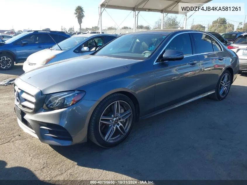 2019 Mercedes-Benz E 300 VIN: WDDZF4JB4KA581261 Lot: 40755650