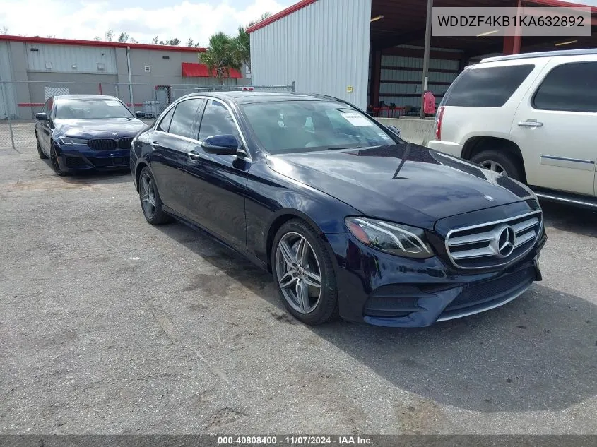 2019 Mercedes-Benz E 300 4Matic VIN: WDDZF4KB1KA632892 Lot: 40808400