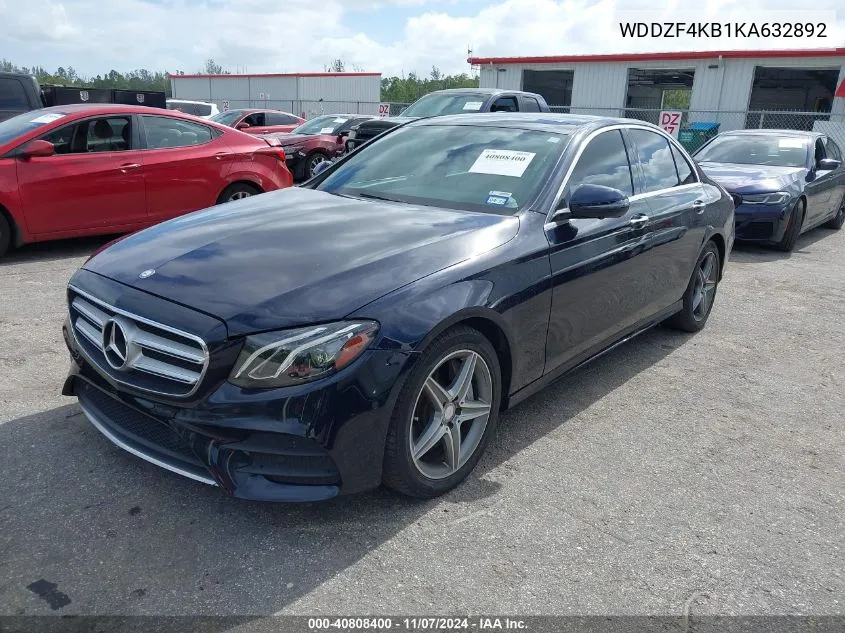 2019 Mercedes-Benz E 300 4Matic VIN: WDDZF4KB1KA632892 Lot: 40808400