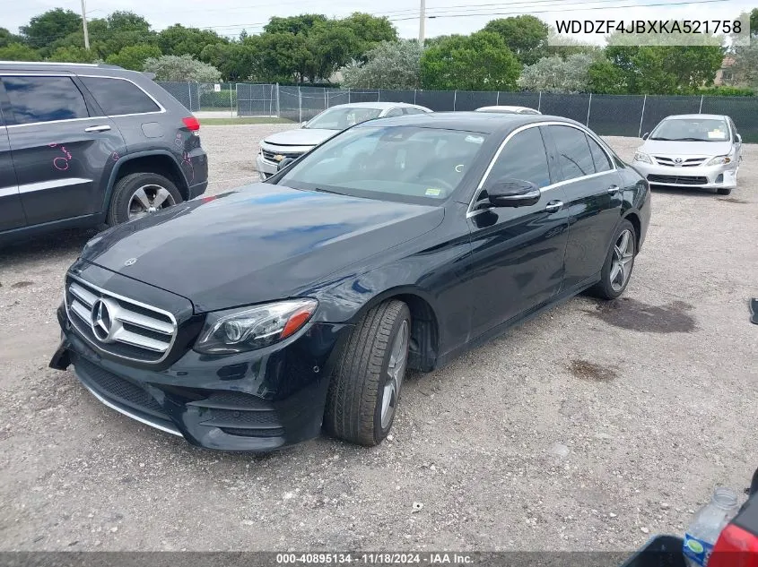 2019 Mercedes-Benz E 300 VIN: WDDZF4JBXKA521758 Lot: 40895134