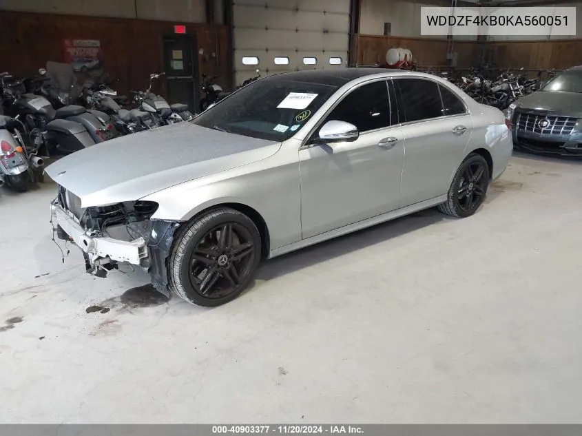 2019 Mercedes-Benz E 300 4Matic VIN: WDDZF4KB0KA560051 Lot: 40903377