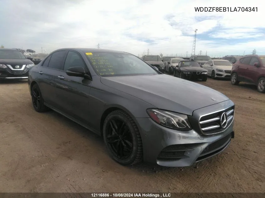 2020 Mercedes-Benz E 350 4Matic VIN: WDDZF8EB1LA704341 Lot: 12116886