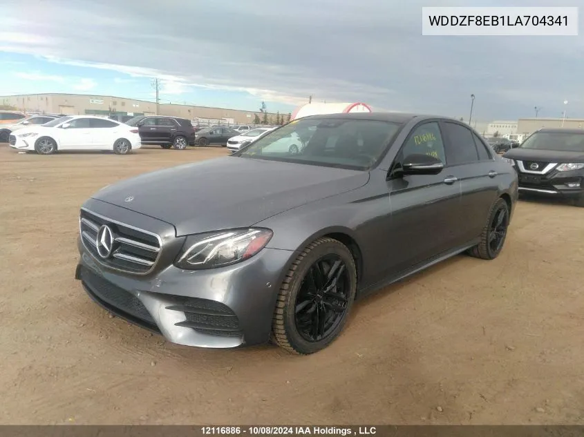 2020 Mercedes-Benz E 350 4Matic VIN: WDDZF8EB1LA704341 Lot: 12116886