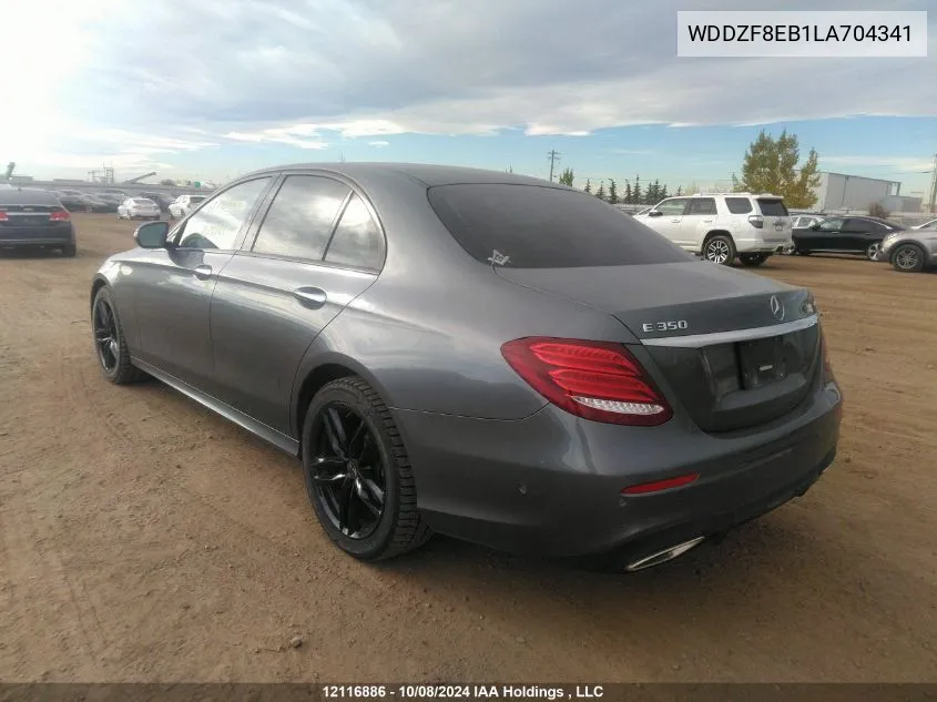 2020 Mercedes-Benz E 350 4Matic VIN: WDDZF8EB1LA704341 Lot: 12116886