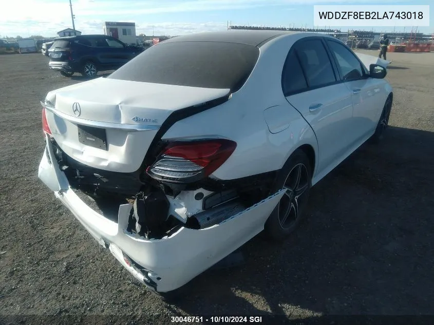 2020 Mercedes-Benz E 350 4Matic VIN: WDDZF8EB2LA743018 Lot: 30046751