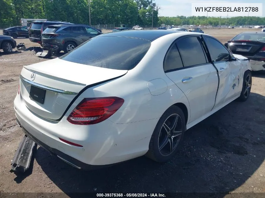 2020 Mercedes-Benz E 350 4Matic VIN: W1KZF8EB2LA812788 Lot: 39375368