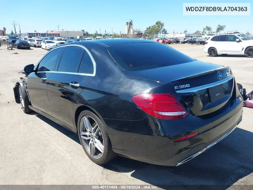 2020 Mercedes-Benz E 350 VIN: WDDZF8DB9LA704363 Lot: 40111404