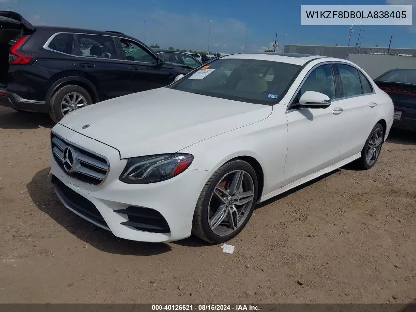 2020 Mercedes-Benz E 350 VIN: W1KZF8DB0LA838405 Lot: 40126621