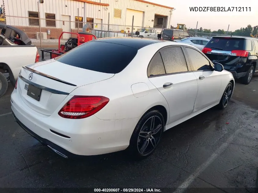 2020 Mercedes-Benz E 350 4Matic VIN: WDDZF8EB2LA712111 Lot: 40200607