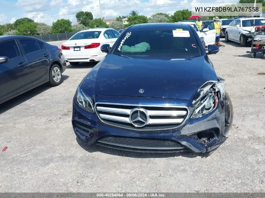 2020 Mercedes-Benz E 350 VIN: W1KZF8DB9LA767558 Lot: 40294064