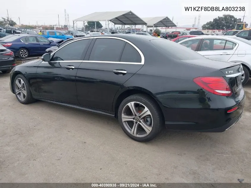 2020 Mercedes-Benz E 350 VIN: W1KZF8DB8LA803238 Lot: 40390935