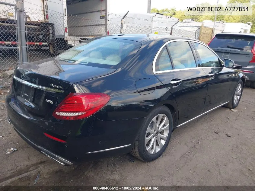 2020 Mercedes-Benz E 350 4Matic VIN: WDDZF8EB2LA727854 Lot: 40466612