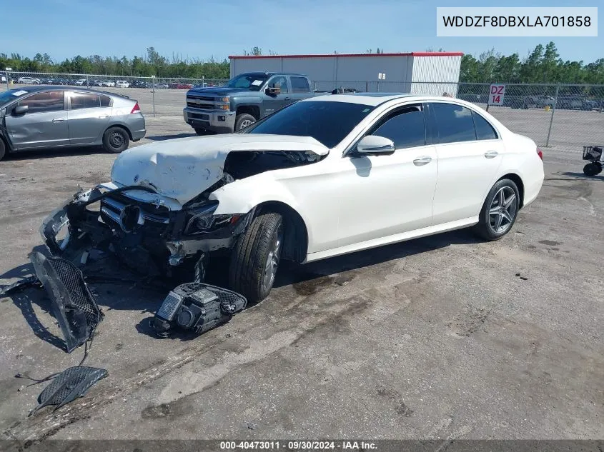 2020 Mercedes-Benz E 350 VIN: WDDZF8DBXLA701858 Lot: 40473011