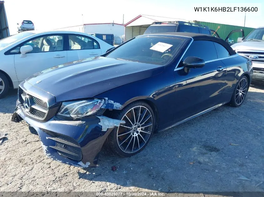 2020 Mercedes-Benz E 450 VIN: W1K1K6HB2LF136600 Lot: 40525077