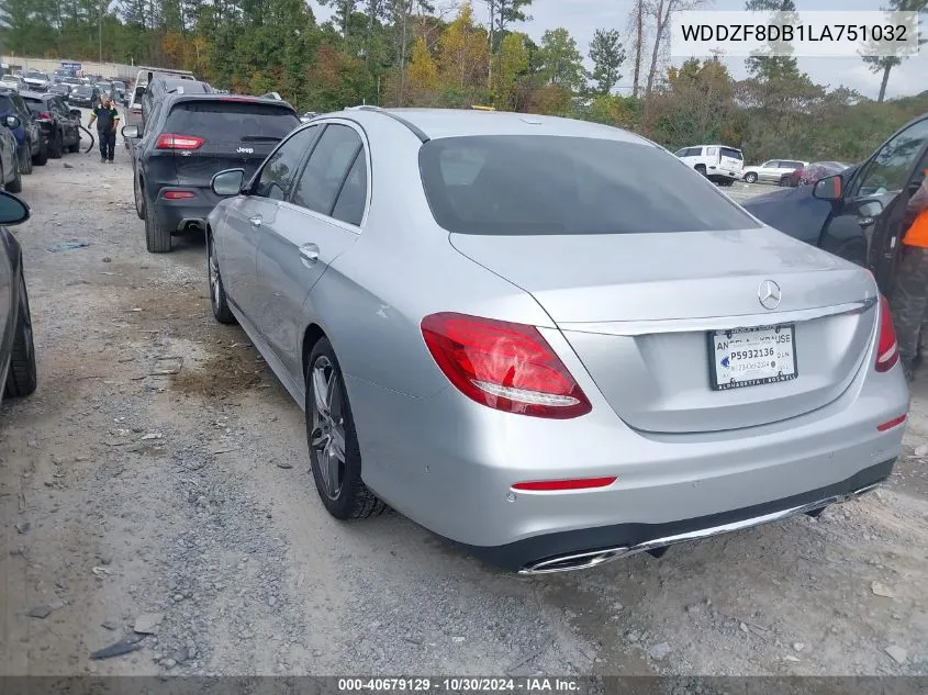 2020 Mercedes-Benz E 350 VIN: WDDZF8DB1LA751032 Lot: 40679129