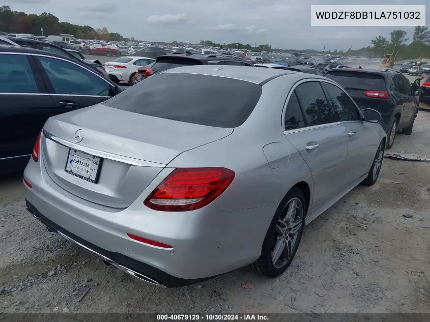 2020 Mercedes-Benz E 350 VIN: WDDZF8DB1LA751032 Lot: 40679129