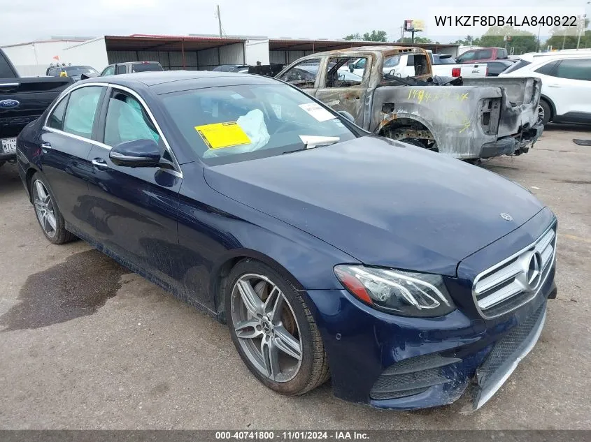 2020 Mercedes-Benz E 350 VIN: W1KZF8DB4LA840822 Lot: 40741800