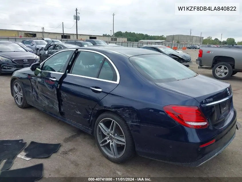 2020 Mercedes-Benz E 350 VIN: W1KZF8DB4LA840822 Lot: 40741800