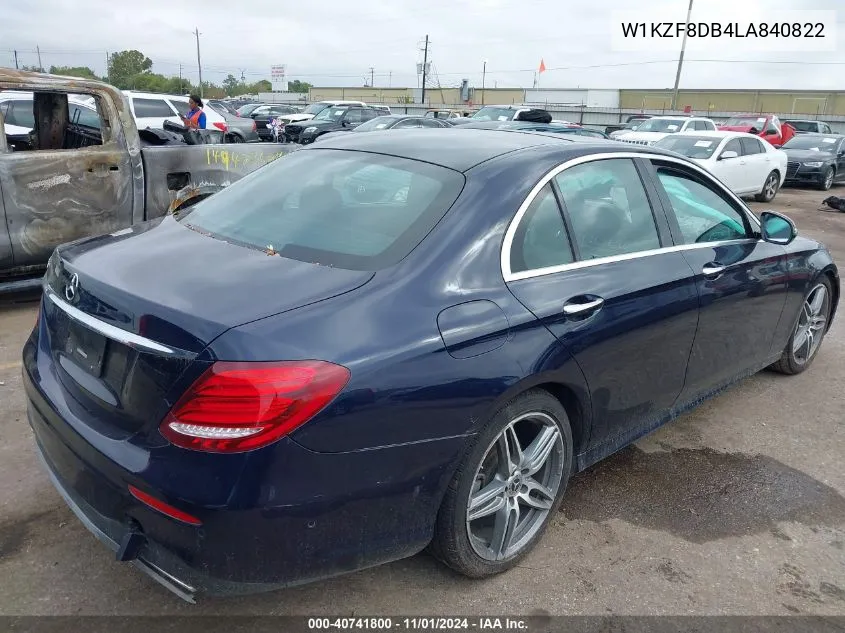 2020 Mercedes-Benz E 350 VIN: W1KZF8DB4LA840822 Lot: 40741800