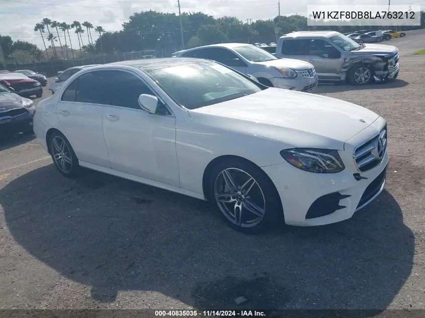 2020 Mercedes-Benz E 350 VIN: W1KZF8DB8LA763212 Lot: 40835035