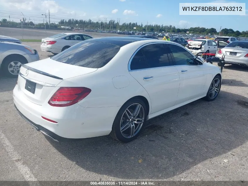 2020 Mercedes-Benz E 350 VIN: W1KZF8DB8LA763212 Lot: 40835035